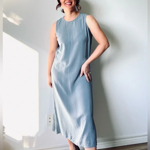 Eileen Fisher Silk MIDI Dress - Picture 3 of 12